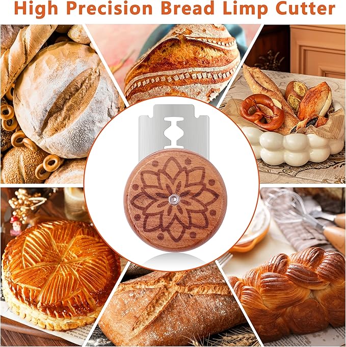 UFO Bread Lame Cutter for Homemade Sourdough,Bread Scorer Tool for Sourdough with 5 Blades and Case,Slashing Tool Bread Cutting Knife for Artisan Bread and Baguette Makers,Dot flower - Image 2