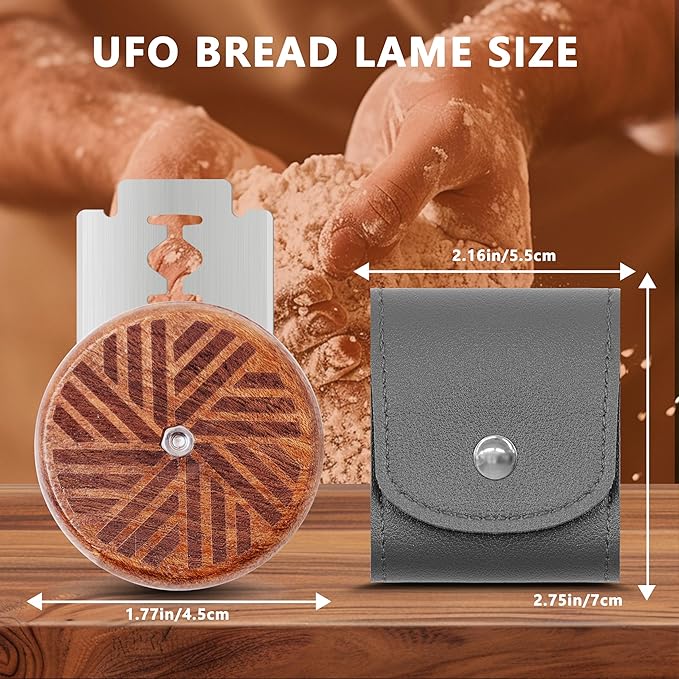 UFO Bread Lame Cutter for Homemade Sourdough,Bread Scorer Tool for Sourdough with 5 Blades and Storage Cover,Slashing Tool Bread Cutting Knife for Artisan Bread and Baguette Makers,Lines - Image 5