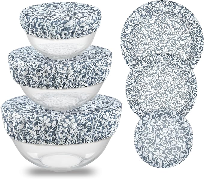 wegreeco Elastic Reusable Bowl Covers for Bread Proofing, Fabric Cloth Sourdough Bowl Covers for Proofing - Set of 3, Lace