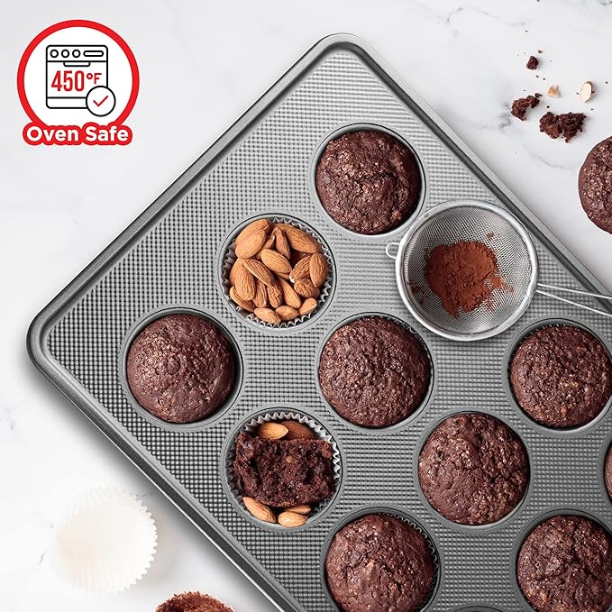 Bakeware Set – 8 Piece – Non-Stick Professional Home Bakeware – Multi Sized Baking Pan Set - Muffin Pan, Loaf Pan and More – Black - Image 7