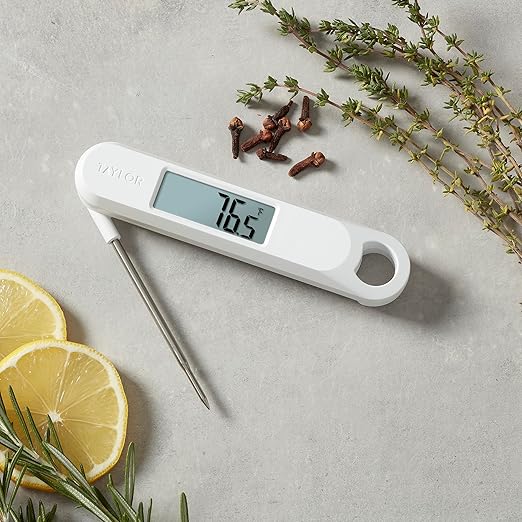 Taylor Folding Stem Display Food Instant Read Digital Thermometer, 0.7 Inch LCD Readout, White (1476WH) - Image 5