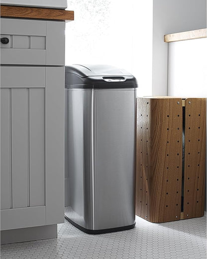 NINESTARS DZT-50-6 The Original Automatic Motion Sensor Trash Can, 13.2 Gal. / 50 L., Stainless Steel