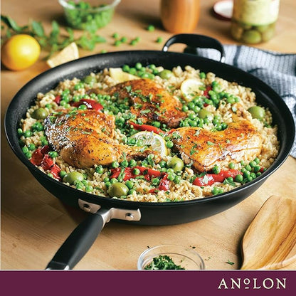 Anolon Advanced Home Hard Anodized Nonstick Frying Pan, 14.5 Inch – Large Skillet with Helper Handle, 14 Inch Nonstick Frying Pan, Durable Cookware - Onyx - Image 8