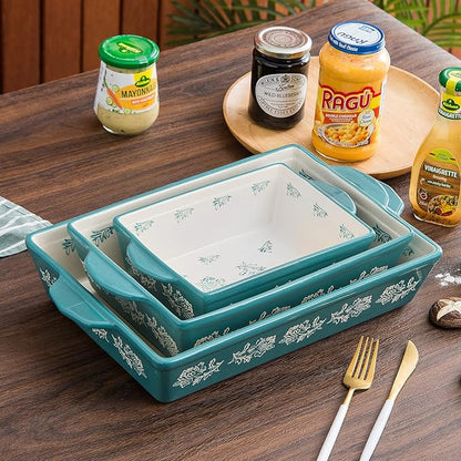 Wisenvoy Baking Dish Ceramic Lasagna Pan Casserole Dish 3-Piece Bakeware Sets Baking Dishes Baking Set Baking Dish Set - Image 7
