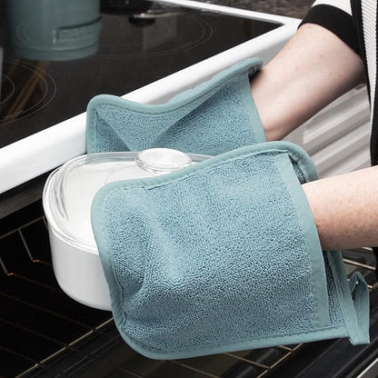RITZ Terry Pocket Mitt & Hot Pad: Unparalleled Heat Resistant, Durable 100% Cotton – Ergonomically Designed for Optimal Grip – Easy-Care Machine Washable – 2-Pack, Dew - Image 2