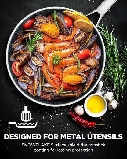 Non Stick Frying Pans Set, 10 pcs, Hybrid Fajita Frying Pans Nonstick,non stick Skillets Stainless Steel, Dishwasher & Oven-Safe, Induction Compatible Cooking Fajita Pan, PFOA Free Cookware - Image 6