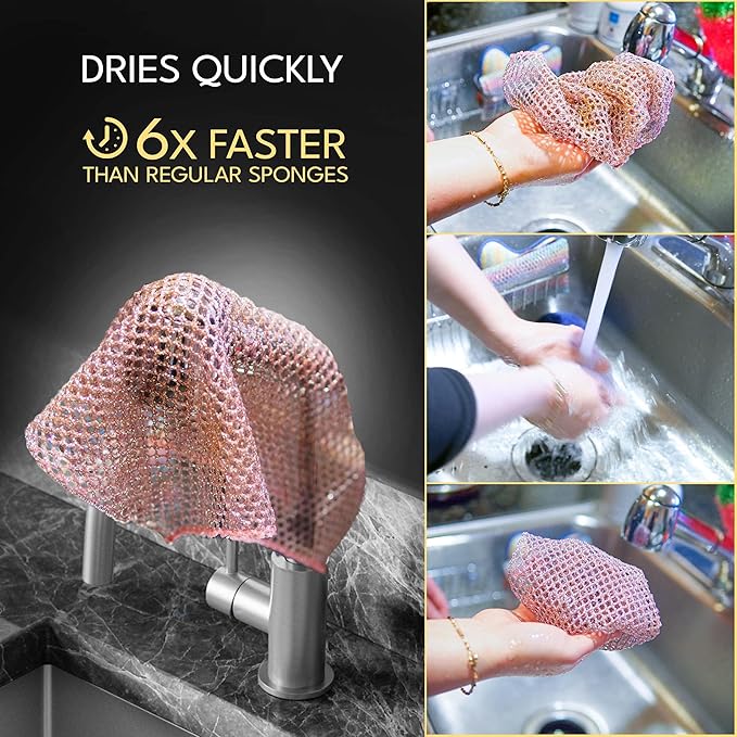 Heavy Duty Dish Scrubbers - Non Scratch Scouring Pads - Odorless and Long Lasting - Replace Sponges for Dish Washing, Scrubbing & Scouring - Kitchen, Floor and Bathroom Usage - Made in Korea (24 Pcs) - Image 3
