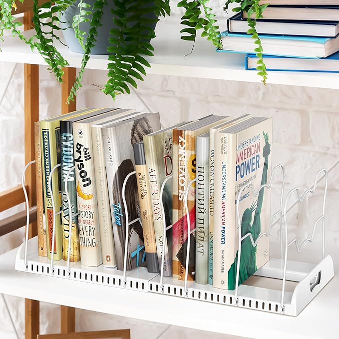 Simple Houseware Expandable Pan Organizer Rack, 10 Adjustable Compartments, White - Kitchen Cabinet Organizer for Pots, Pans, Lids & Bakeware - Pantry & Countertop Storage - Image 8