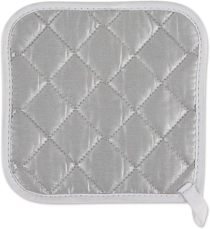 DII Basic Terry Collection Quilted 100% Cotton, Potholder, White, 3 Piece - Image 2