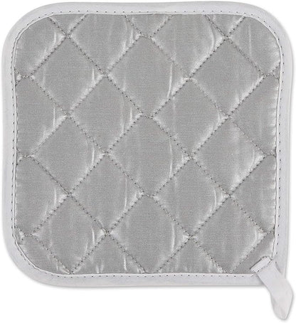DII Basic Terry Collection Quilted 100% Cotton, Potholder, White, 3 Piece - Image 2