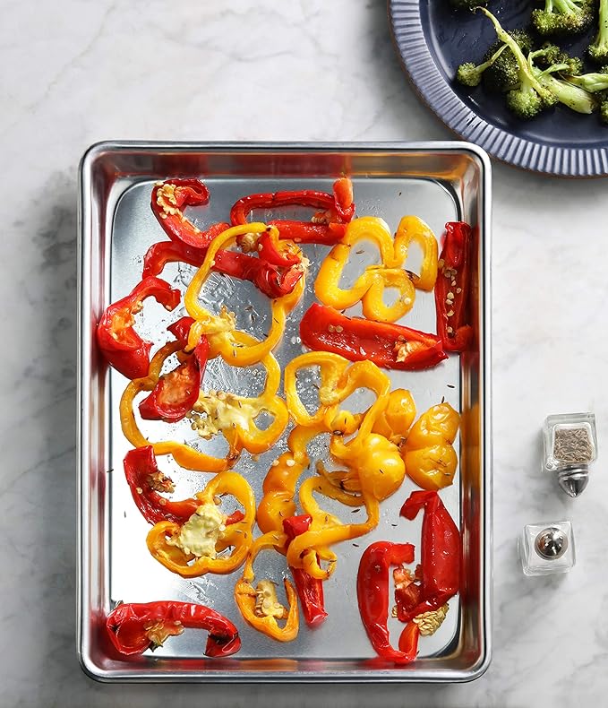 New Star Foodservice Commercial-Grade 18-Gauge Aluminum Sheet Pan/Bun Pan (9 x13 x1 inch (Quarter Size)) - Image 5