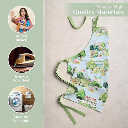 Maison d' Hermine 100% Cotton Apron for women with Pocket Kitchen Chef Apron for Men Cooking Mothers Day Gifts