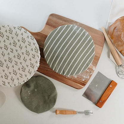 Beautiful Linen Cotton Blend Bowl Covers for Bread Proofing - Reusable Set of 3 in Varying Sizes Easily Fit Your Bowls 7" to 13" - Durable Fabric Covers, Ideal Sourdough Bread Baking Accessories - Image 9