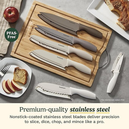 Cuisinart Advantage 12-Piece Kitchen Knife Set, Professional-Quality Nonstick Coated Stainless Steel Knives with Covers, Nonstick Color Coating for Easy Slicing, Ergonomic Handles, G1022-12P - Image 2