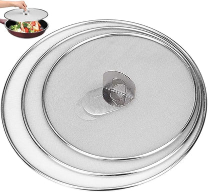 3 Pack Splatter Screen for Frying Pan 13" 11.5" 9.8" Stainless Steel Grease Splatter Guard Ultra Fine Mesh Lids with Fold Flat Knob Set for Prevent Oil Splatter - Image 9
