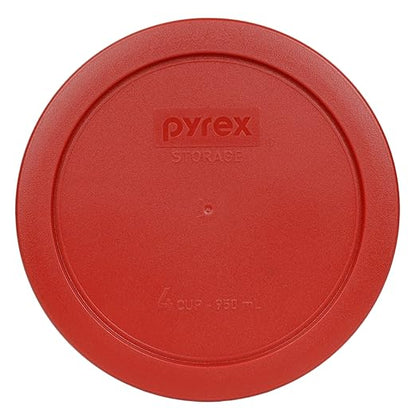 Pyrex 7201-PC Round 4 Cup Storage Lid for Glass Bowls (1, Poppy Red) by Pyrex