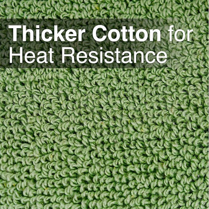 RITZ Terry Potholder & Hot Pad: Unparalleled Heat Resistant, Durable 100% Cotton – Ergonomically Designed for Optimal Grip – Easy-Care Machine Washable – 4-Pack, Cactus Green - Image 3