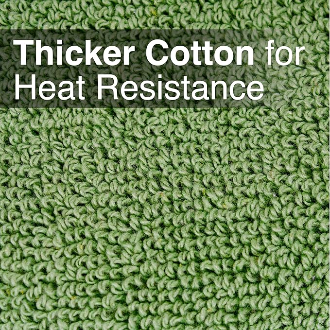 RITZ Terry Potholder & Hot Pad: Unparalleled Heat Resistant, Durable 100% Cotton – Ergonomically Designed for Optimal Grip – Easy-Care Machine Washable – 2-Pack, Cactus - Image 3