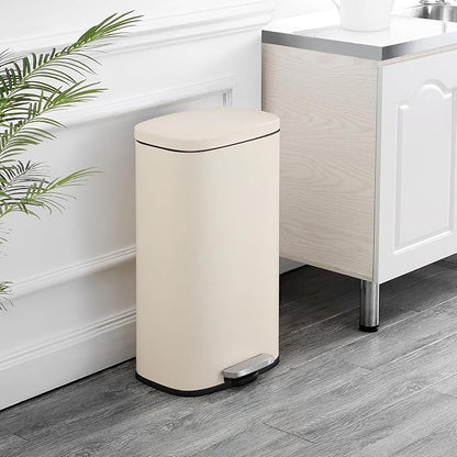 happimess HPM1011I Curtis 8-Gallon Step-Open Trash Can, Fingerprint Resistant, Modern, Minimalistic for Home, Kitchen, Laundry Room, Office, Bedroom, Bathroom, Limestone Beige - Image 2