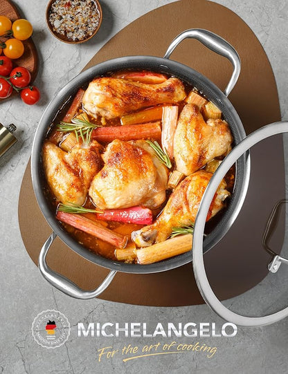 MICHELANGELO Tri-ply Stainless Steel Stock Pot, 8-Quart Stockpot with Lid, 18/10 Nonstick Cooking Pot with Honeycomb Interior, Compatible with All Cooktops - Image 7