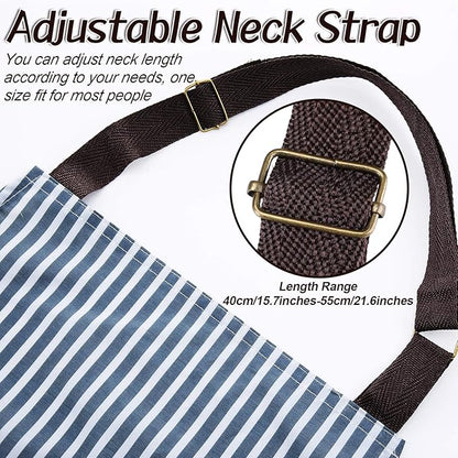 SATINIOR 3 Pieces Waterproof Bib Apron with 2 Pockets Adjustable Cooking Kitchen Apron for Women Men Chef BBQ Baking Cleaning