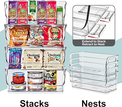 Sorbus Stackable Storage Bins Open Front, Clear Stackable Storage Bins, Pantry Bins for Storage and Organization, Acrylic Stackable Bins for Kitchen, Clear Pantry Organizer Bins (Small Wide 2 Pack) - Image 6