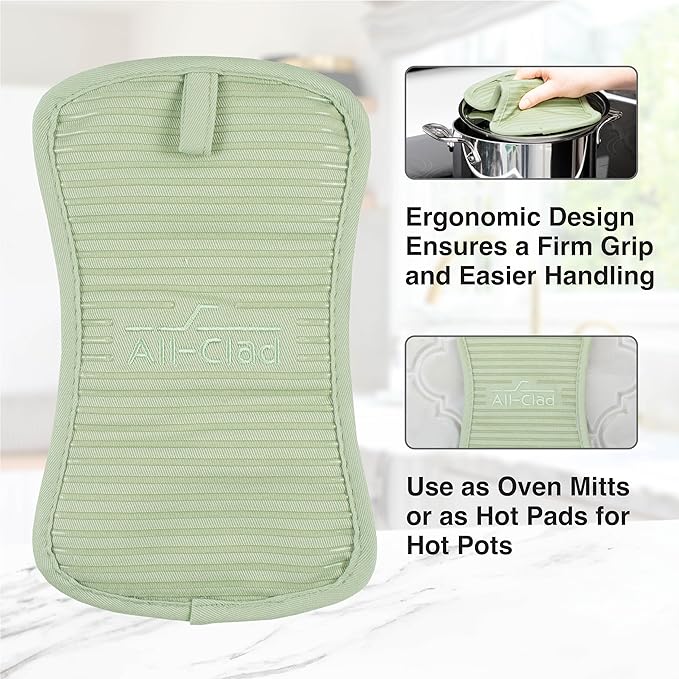 All-Clad Premium Pot Holder & Hot Pad: Heat Resistant to 500 Degrees - 100% Cotton, 10"x6.25" Hot Pad for Kitchen and Barbeque, (1-Pack), Fennel - Image 3