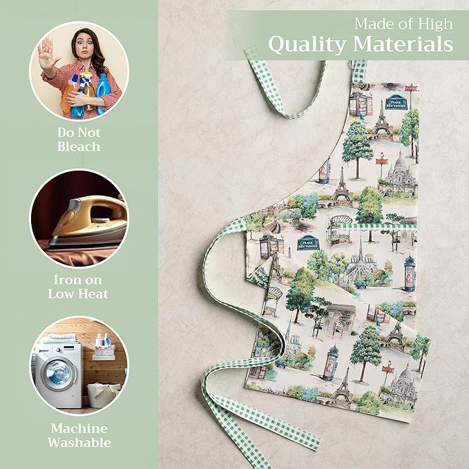 Maison d' Hermine 100% Cotton Apron for women with Pocket Kitchen Chef Apron for Men Cooking Mothers Day Gifts - Image 3