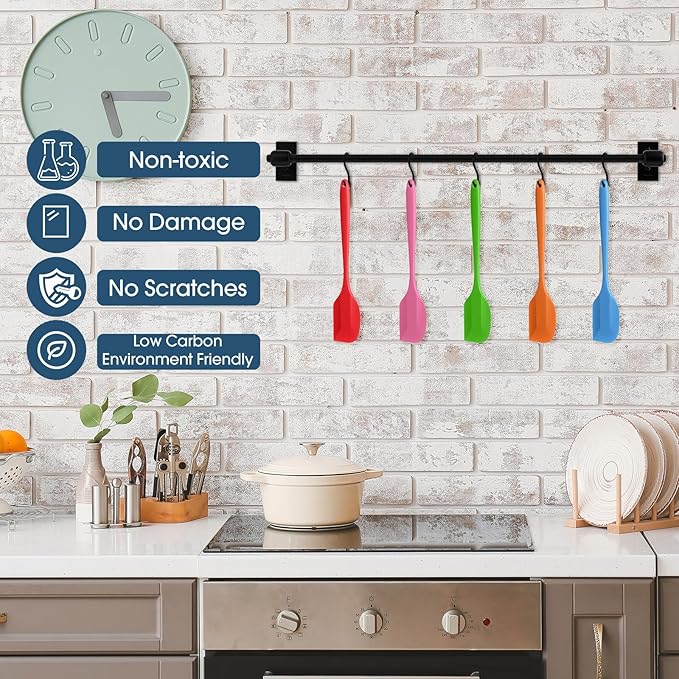 Irenare 65 Pcs Mini Silicone Spatulas Bulk 8.3 Inch Heat Resistant Scrapers Rubber Spatulas Seamless Design Non Stick Flexible for Kitchen Use Cooking Baking Mixing - Image 6