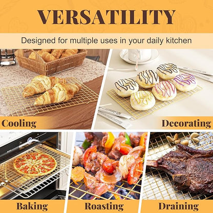Cooling Racks for Cooking and Baking - 2 PCS 10" x 15" Grid Wire Baking Rack for Oven Cooking, Baking, Grilling, Roasting - Dishwasher Safe Bacon Rack - Fits Jelly Roll Cookie Sheet Pan - Image 6
