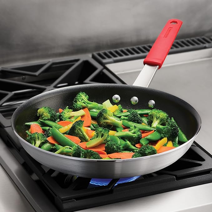 Tramontina Professional 12-Inch Non Stick Large Frying Pan, Heavy-Gauge Aluminum Skillet with Reinforced Nonstick Coating, Red Handle, Dishwasher and Oven Safe - Image 2