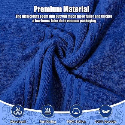 Dish Towels and Dishcloths with Oven Mitts Sets- 100% Cotton Tea Towels for Kitchen- 500 F Heat Resistant Oven Mittens 7.5"x12", Durable Dish Cloths 11.8"x11.8", Absorbent Dish Towels 13.5"x24"