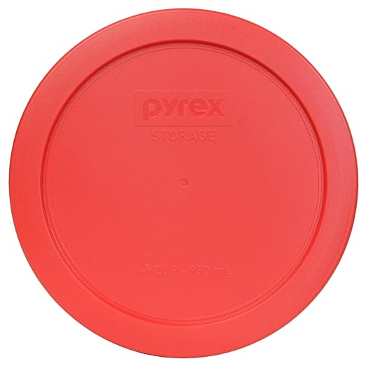 Pyrex 7201-PC 4-Cup Red Plastic Food Storage Replacement Lid (3-Pack) - Made in USA - Image 2