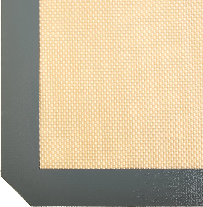 Amazon Basics Silicone Rectangular Baking Mat, Non-Stick, Reusable, Dishwasher Safe, Food Safe, Heat Resistant, 16.5" x 11.6", Beige/Gray, 2-Pack - Image 4