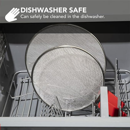Alpha Living 60134ST Set of 3 Splatter Screens – 13", 11.5", and 9.5" Stainless Steel Fine Mesh, Comfort Grip Handles – Grease & Oil Guard for Frying Pans, Boiling Pots, Safe Cooking Lid Set of 3 - Image 6