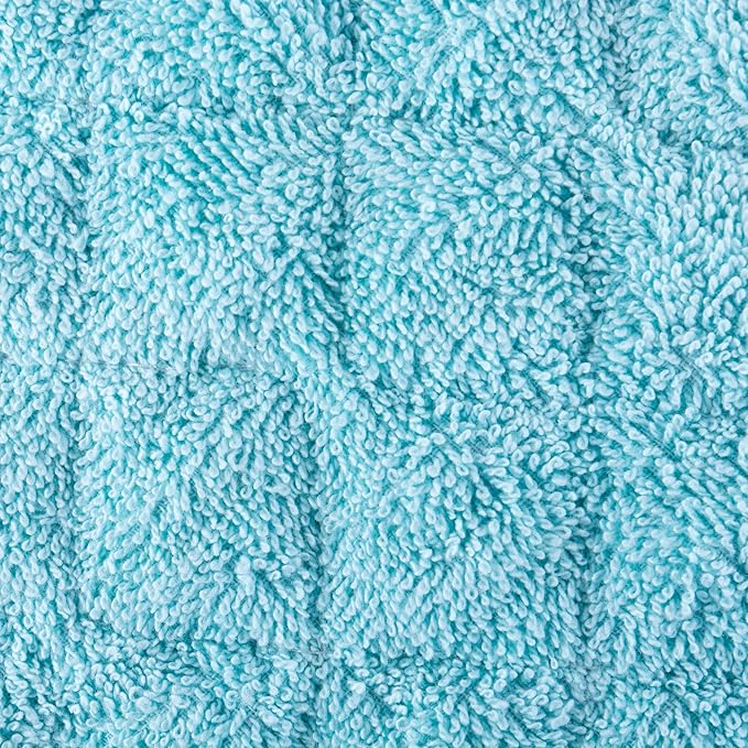 DII Basic Terry Collection Quilted 100% Cotton, Pan Handle, Aqua, 3 Piece - Image 3