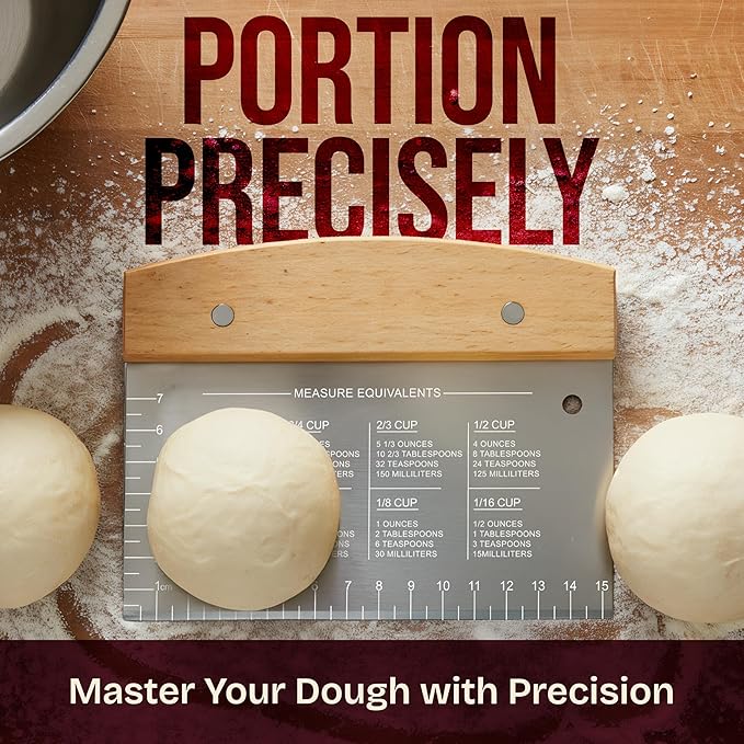 Superbaking Dough Scraper - 6" Bench Scraper - Dough Cutter with Ruler - Pastry & Cake Scraper - Kitchen Tools Sourdough Baking Supplies - Bread Making Tools & Accessories for Home Bakers - Image 8