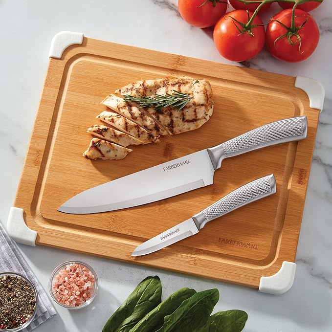 Farberware Nonslip Bamboo Cutting Board with Juice Groove,11x14 Inch,White,(Pack of 6) - Image 8