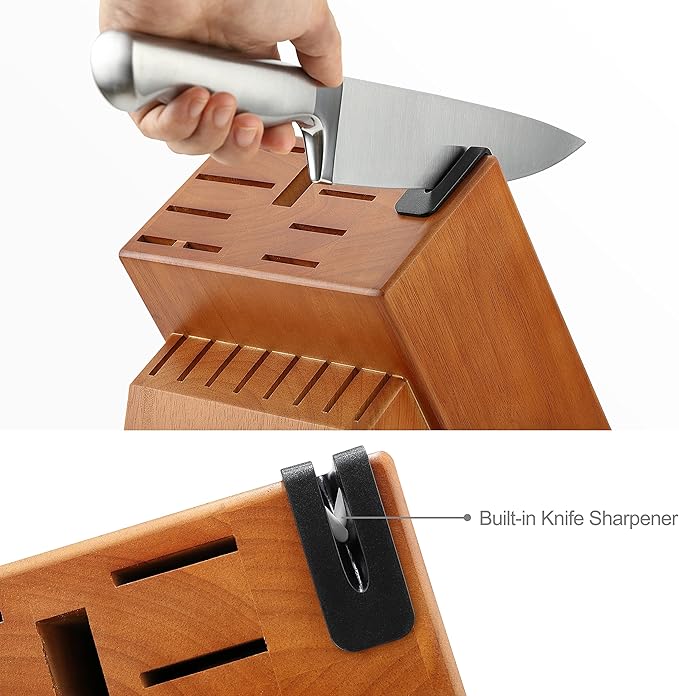 McCook® Kitchen Knife Sets,German Stainless Steel Knives Block Set with Built-in Sharpener - Image 3