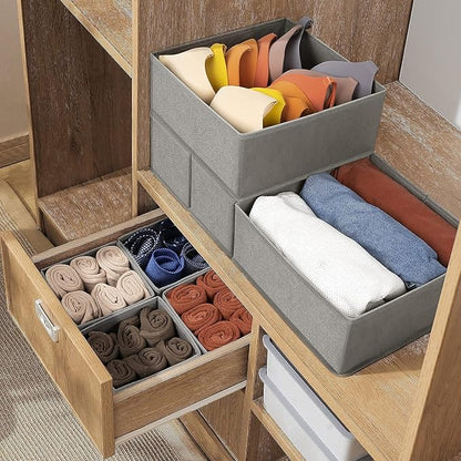 Criusia Drawer Organizer Clothes, 8 Pack Underwear Organizer, Foldable Closet Organizers and Storage Dresser Dividers for Clothes, Socks, Scarves, Ties (Gray) - Image 7