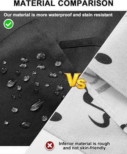 Xtinmee 4 Pcs Bistro Aprons 2 Pockets 32 Inch Waterproof Half Waist Black Bistro Apron with Long Waist Ties for Server Chef Waiter Waitress Bartender
