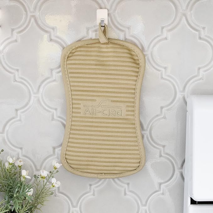 All-Clad Premium Pot Holder & Hot Pad: Heat Resistant to 500 Degrees - 100% Cotton, 10"x6.25" Hot Pad for Kitchen and Barbeque, (1-Pack), Cappuccino - Image 8
