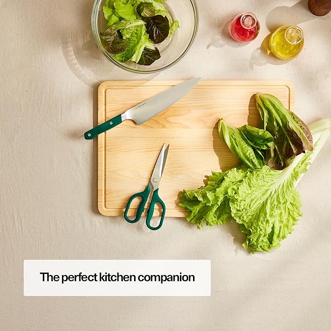 Misen Heavy Duty Kitchen Shears - Comfortable Ambidextrous Scissors for Meat, Poultry, Herbs & More - Easy to Clean - German Stainless Steel - Large | Green - Image 6