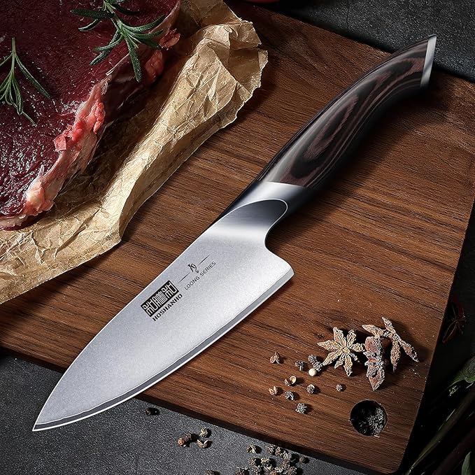 HOSHANHO 6 inch Kitchen Knife in Japanese High Carbon Steel, Professional High-Class Chef's Knife, Non-slip Ultra Sharp Cooking Knives with Ergonomic Handle - Image 7