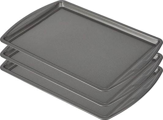 GoodCook Everyday Nonstick Carbon Steel 13” x 9” Baking Sheet Set, 3 Pack – Standard-Sized Carbon Steel Cooking Pans, Bakeware Set, Cookie Sheets for Baking, Oven Pan Set by GoodCook