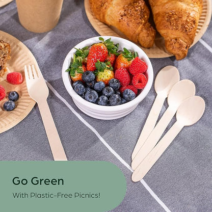 Wooden Disposable Spoons - 5400 Piece Wood Compostable Spoons - Eco-Friendly Biodegradable Utensils for Party - Free From Plastic Cutlery Set - Disposable Cutlery for Eating - Compostable Utensils - Image 7