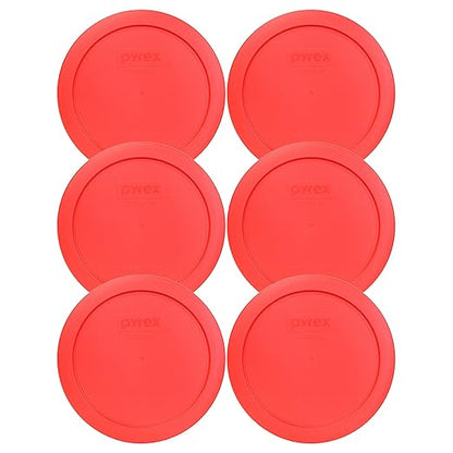 Pyrex 7201-PC Round 4 Cup Storage Lid for Glass Bowls (6, Red) by Pyrex