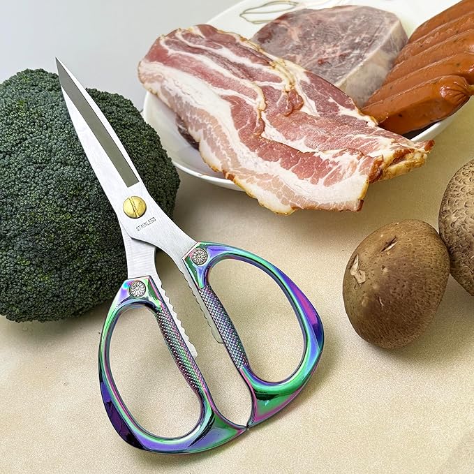 Kitchen Scissors All Purpose Heavy Duty Kitchen Shears for Food, Meat, Poultry, vegetable, Herbs| 7.5inches Utility Scissors for Cooking, Office, Fabric - Image 4