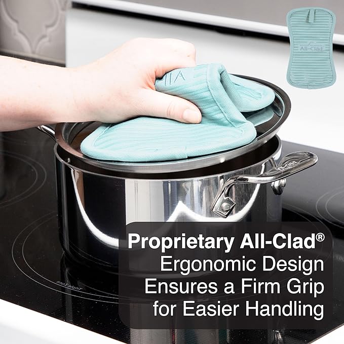All-Clad Premium Pot Holder & Hot Pad: Heat Resistant up to 500 Degrees - 100% Cotton, 10"x6.25" Hot Pad for Kitchen and Barbeque, 1-Pack, Rainfall - Image 6