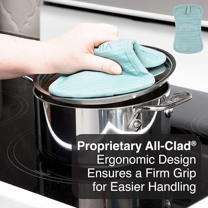 All-Clad Premium Pot Holder & Hot Pad: Heat Resistant up to 500 Degrees - 100% Cotton, 10"x6.25" Hot Pad for Kitchen and Barbeque, 1-Pack, Rainfall - Image 6